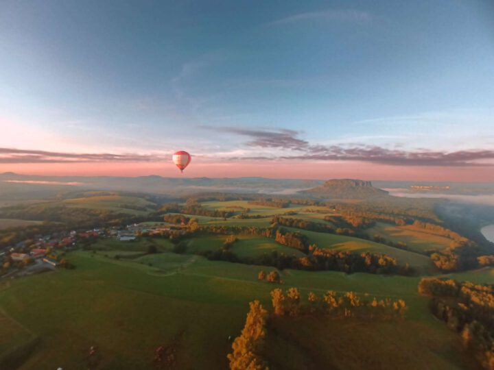 Ballonfahrt sächsische Schweiz in Richtung Pirna